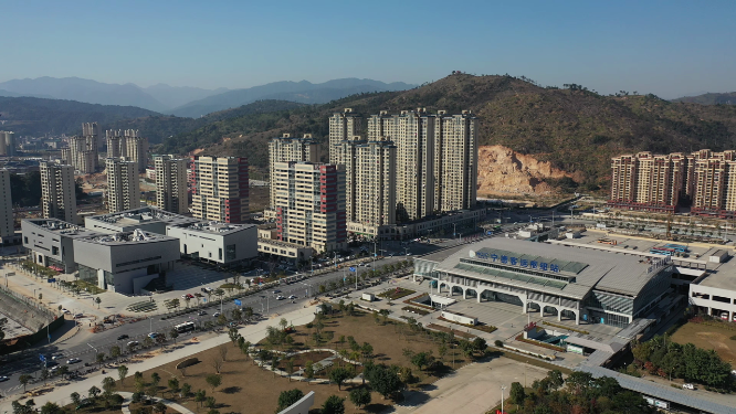 福建宁德航拍城市建筑群